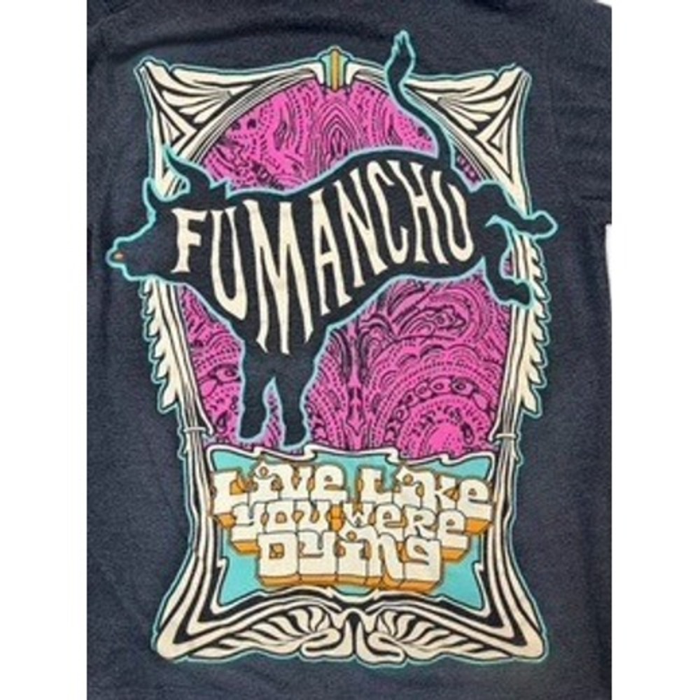 Tim McGraw Live Like You Were Dying Fu Manchu Graphic T-Shirt Mens Medium Gray